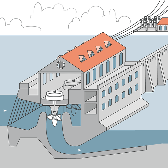 Illustration Wasserkraftwerk